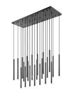 LED Linear Chandelier by Z-Lite - Forest Collection, Matte Black Finish - 919MP24-23L-MB-LED