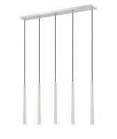 LED Linear Chandelier by Z-Lite - Forest Collection, Brushed Nickel Finish - 919MP24-5L-BN-LED