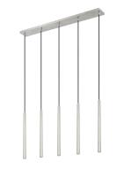 LED Linear Chandelier by Z-Lite - Forest Collection, Brushed Nickel Finish - 919MP24-5L-BN-LED