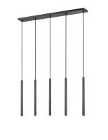 LED Linear Chandelier by Z-Lite - Forest Collection, Matte Black Finish - 919MP24-5L-MB-LED