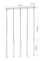 LED Linear Chandelier by Z-Lite - Forest Collection, Matte Black Finish - 919MP24-5L-MB-LED