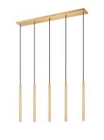 LED Linear Chandelier by Z-Lite - Forest Collection, Modern Gold Finish - 919MP24-5L-MGLD-LED