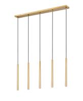 LED Linear Chandelier by Z-Lite - Forest Collection, Modern Gold Finish - 919MP24-5L-MGLD-LED