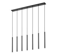 LED Linear Chandelier by Z-Lite - Forest Collection, Matte Black Finish - 919MP24-7L-MB-LED