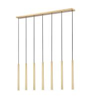 LED Linear Chandelier by Z-Lite - Forest Collection, Modern Gold Finish - 919MP24-7L-MGLD-LED