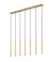 LED Linear Chandelier by Z-Lite - Forest Collection, Modern Gold Finish - 919MP24-7L-MGLD-LED