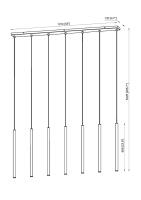 LED Linear Chandelier by Z-Lite - Forest Collection, Modern Gold Finish - 919MP24-7L-MGLD-LED
