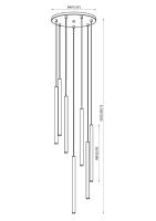 LED Chandelier by Z-Lite - Forest Collection, Modern Gold Finish - 919MP24-7R-MGLD-LED