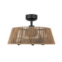 24"Ceiling Fan by Kuzco Lighting - Isla Collection, Matte Black/Braided Rope Finish - CF41424-MB/BR-5CCT