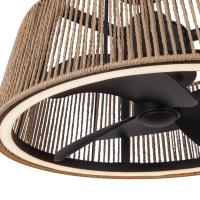 24"Ceiling Fan by Kuzco Lighting - Isla Collection, Matte Black/Braided Rope Finish - CF41424-MB/BR-5CCT