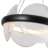 LED Chandelier by Kuzco Lighting - Taurus Collection, Urban Bronze/Clear Ribbed Glass Finish - CH13922-UBCR-UNV