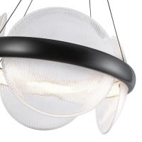 LED Chandelier by Kuzco Lighting - Taurus Collection, Urban Bronze/Clear Ribbed Glass Finish - CH13922-UBCR-UNV