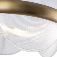 LED Chandelier by Kuzco Lighting - Taurus Collection, Vintage Brass/Clear Ribbed Glass Finish - CH13922-VBCR-UNV