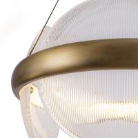 LED Chandelier by Kuzco Lighting - Taurus Collection, Vintage Brass/Clear Ribbed Glass Finish - CH13922-VBCR-UNV