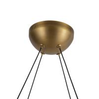 LED Chandelier by Kuzco Lighting - Taurus Collection, Vintage Brass/Clear Ribbed Glass Finish - CH13922-VBCR-UNV