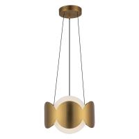 One Light Chandelier by Kuzco Lighting - Ciel Collection, Brushed Gold/Opal Glass Finish - CH59810-BG/OP