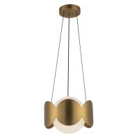 One Light Chandelier by Kuzco Lighting - Ciel Collection, Brushed Gold/Opal Glass Finish - CH59810-BG/OP