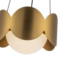 One Light Chandelier by Kuzco Lighting - Ciel Collection, Brushed Gold/Opal Glass Finish - CH59810-BG/OP