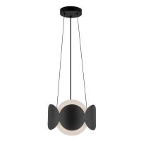 One Light Chandelier by Kuzco Lighting - Ciel Collection, Black/Opal Glass Finish - CH59810-BK/OP
