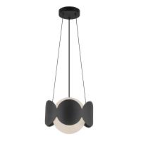 One Light Chandelier by Kuzco Lighting - Ciel Collection, Black/Opal Glass Finish - CH59810-BK/OP