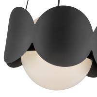 One Light Chandelier by Kuzco Lighting - Ciel Collection, Black/Opal Glass Finish - CH59810-BK/OP