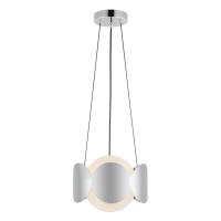 One Light Chandelier by Kuzco Lighting - Ciel Collection, Chrome/Opal Glass Finish - CH59810-CH/OP