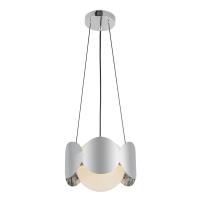 One Light Chandelier by Kuzco Lighting - Ciel Collection, Chrome/Opal Glass Finish - CH59810-CH/OP