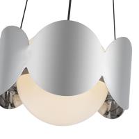 One Light Chandelier by Kuzco Lighting - Ciel Collection, Chrome/Opal Glass Finish - CH59810-CH/OP