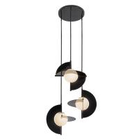 LED Chandelier by Kuzco Lighting - Scorpio Collection, Glossy Black/Opal Glass Finish - CH65127-GBK/OP-UNV