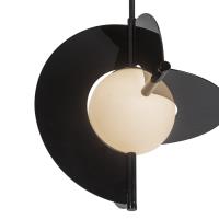 LED Chandelier by Kuzco Lighting - Scorpio Collection, Glossy Black/Opal Glass Finish - CH65127-GBK/OP-UNV