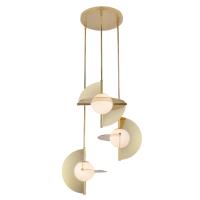 LED Chandelier by Kuzco Lighting - Scorpio Collection, Metallic Brass/Opal Glass Finish - CH65127-MRB/OP-UNV