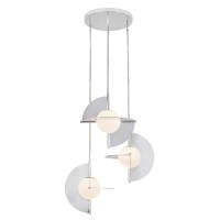 LED Chandelier by Kuzco Lighting - Scorpio Collection, Polished Nickel/Opal Glass Finish - CH65127-PN/OP-UNV