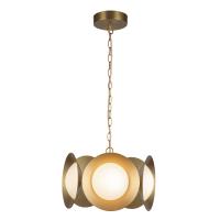 LED Chandelier by Kuzco Lighting - Cleo Collection, Brushed Gold/Opal Glass Finish - CH77916-BG/OP-UNV