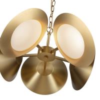 LED Chandelier by Kuzco Lighting - Cleo Collection, Brushed Gold/Opal Glass Finish - CH77916-BG/OP-UNV