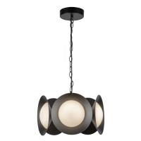 LED Chandelier by Kuzco Lighting - Cleo Collection, Black/Opal Glass Finish - CH77916-BK/OP-UNV