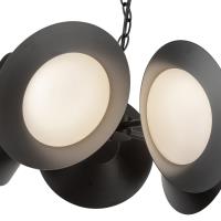 LED Chandelier by Kuzco Lighting - Cleo Collection, Black/Opal Glass Finish - CH77916-BK/OP-UNV