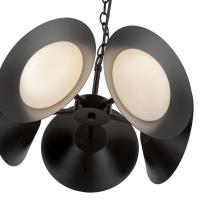 LED Chandelier by Kuzco Lighting - Cleo Collection, Black/Opal Glass Finish - CH77916-BK/OP-UNV