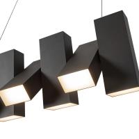 LED Linear Pendant by Kuzco Lighting - Domino Collection, Black Finish - LP17435-BK-UNV