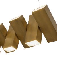 LED Linear Pendant by Kuzco Lighting - Domino Collection, Vintage Brass Finish - LP17435-VB-UNV