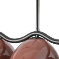 Seven Light Linear Pendant by Kuzco Lighting - Atlas Collection, Black/Burgundy Finish - LP57642-BK/BGD