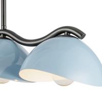 Seven Light Linear Pendant by Kuzco Lighting - Atlas Collection, Black/Cerulean Finish - LP57642-BK/CER