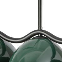 Seven Light Linear Pendant by Kuzco Lighting - Atlas Collection, Black/Pine Green Finish - LP57642-BK/PGN