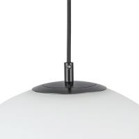 One Light Pendant by Kuzco Lighting - Marco Collection, Black/Opal Glass Finish - PD34612-BK/OP