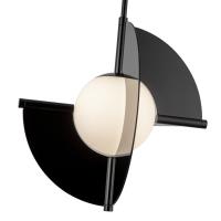 LED Pendant by Kuzco Lighting - Scorpio Collection, Glossy Black/Opal Glass Finish - PD65116-GBK/OP-UNV