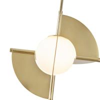LED Pendant by Kuzco Lighting - Scorpio Collection, Metallic Brass/Opal Glass Finish - PD65116-MRB/OP-UNV