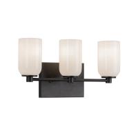 Three Light Vanity by Kuzco Lighting - Nola Collection, Black/Glossy Opal Glass Finish - VL57718-BK/GO