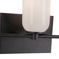 Three Light Vanity by Kuzco Lighting - Nola Collection, Black/Glossy Opal Glass Finish - VL57718-BK/GO