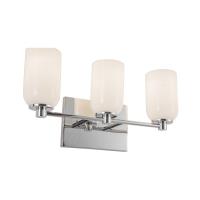 Three Light Vanity by Kuzco Lighting - Nola Collection, Chrome/Glossy Opal Glass Finish - VL57718-CH/GO