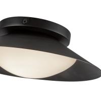 LED Wall Sconce by Kuzco Lighting - Cleo Collection, Black/Opal Glass Finish - WS77909-BK/OP