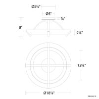 LED Flush Mount by Modern Forms - Copa Collection, Aged Brass Finish - FM-54519-AB